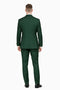 Mens Designer Tailored Fit Hunter Green Double Breasted Wool Suit with Metal Buckle Closure
