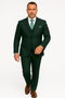 Hunter Green Plaid Suit - Windowpane Pattern Modernt Fit in Dark Green With Vest