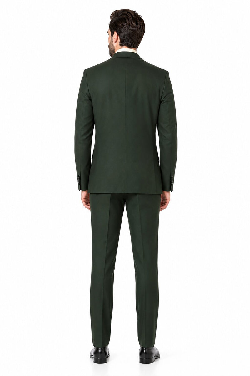 Rossi Man ELI RM117 - Classic 3-Piece Mens Suit in Hunter Green