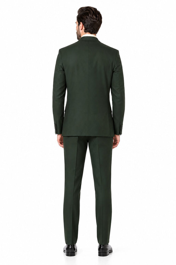 Rossi Man ELI RM117 - Classic 3-Piece Mens Suit in Hunter Green