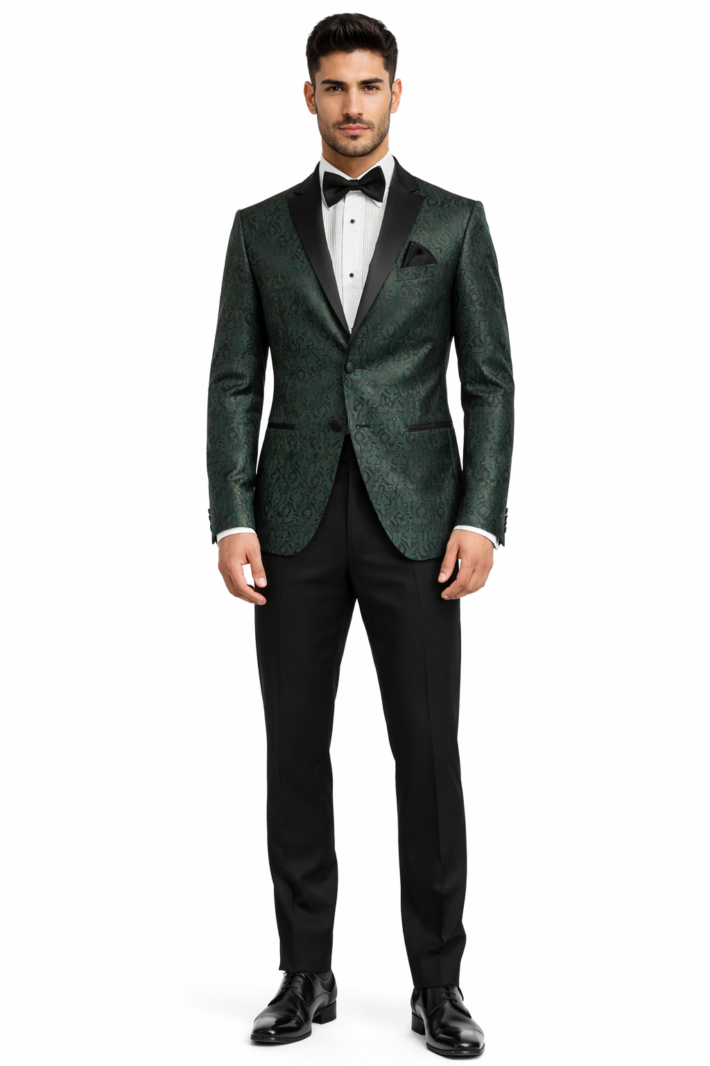 Hunter Green Tuxedo Suit - Paisley Suit - Floral Suit - Olive Tuxedo