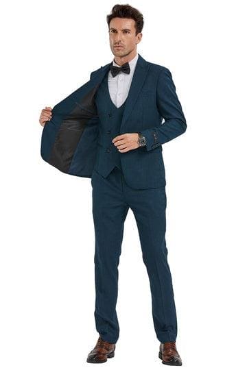 Mens Dark Teal Suit - Teal Blue Suit - Teal Color Wedding Suit ...