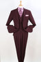 "Burgundy Classic Fit Vested Suit - Men's Two Button Pleated Pant"