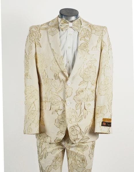 Cream Colored Suit - Cream Groomsmen Suit - AlbertoNardoniStore