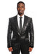 Black Sequin Slim Fit Tuxedo Blazer