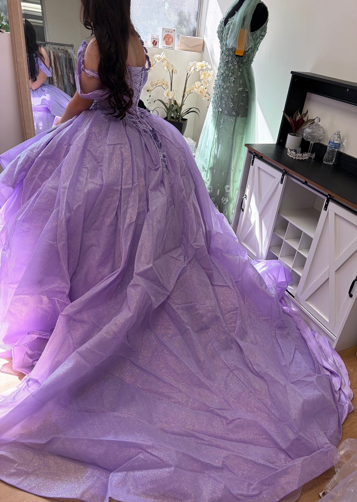 Quinceanera Dress Prom Ball Gown Cold-Shoulder Sweetheart by LK250