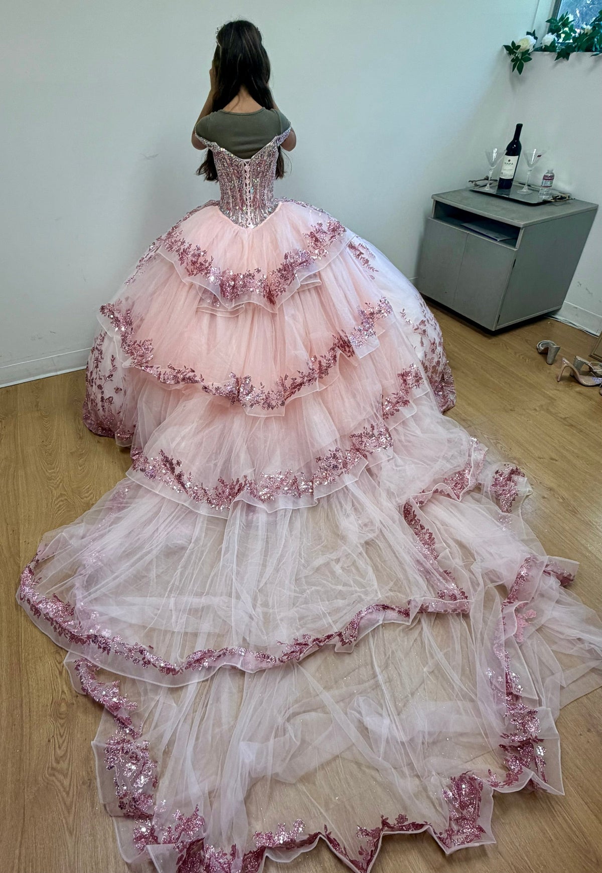 Quinceanera Gown Sleeveless Sequin Gala Dress By Layla K LK261