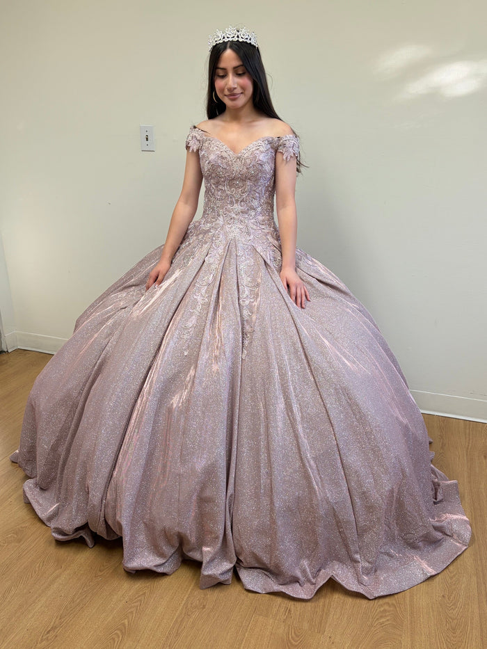 Quinceanera Dress Ball Gown Off The Shoulder Glitter & Plus Size