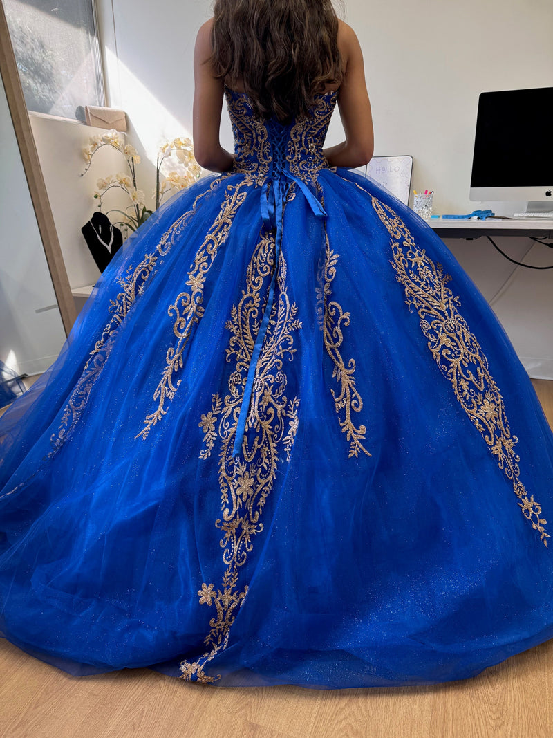 Layla K LK230 Sweetheart Glitter Tulle Quinceanera Long Gown