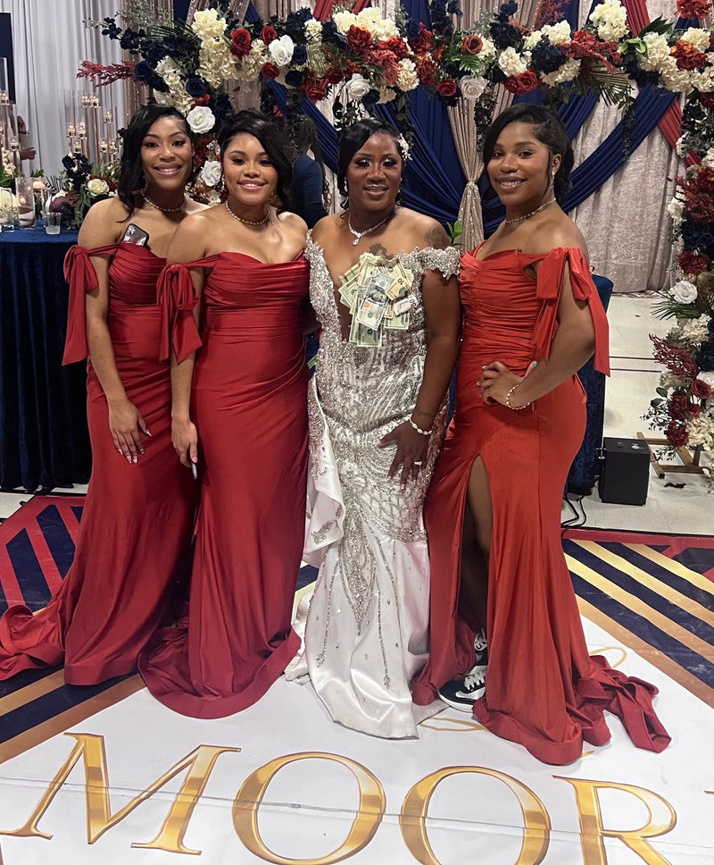 Stretchy Ruched Off The Shoulder Prom Dress
