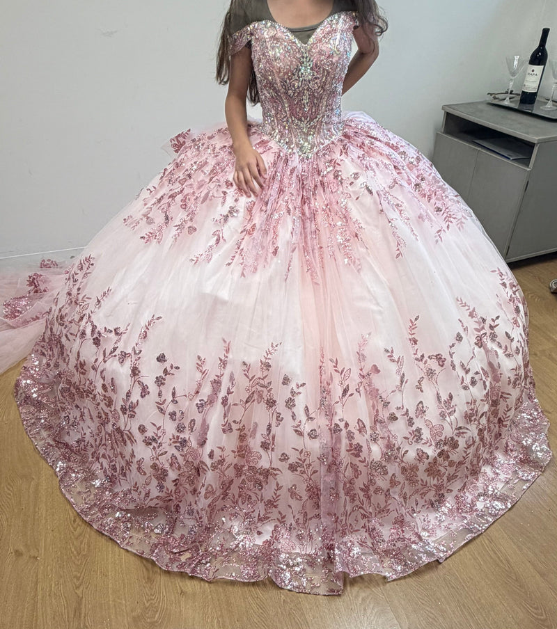 Quinceanera Gown Sleeveless Sequin Gala Dress By Layla K LK261