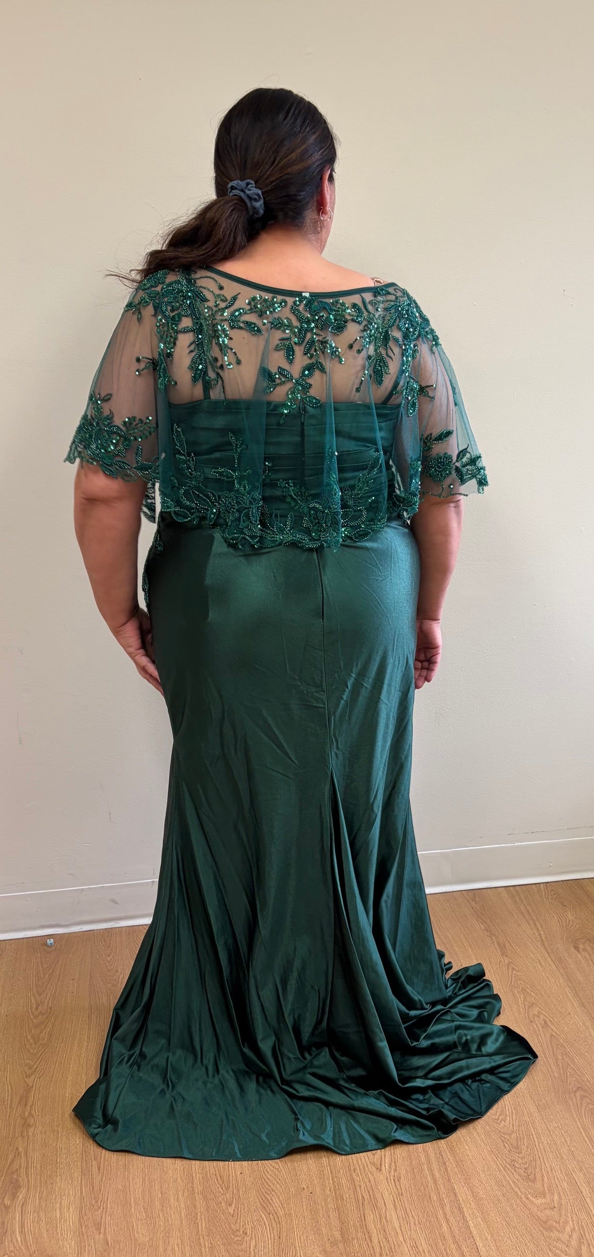 Plus Size Sequin Mermaid Mother of the Bride Gown with Sweetheart Neckline & Side Slit By May Queen MQ2173B