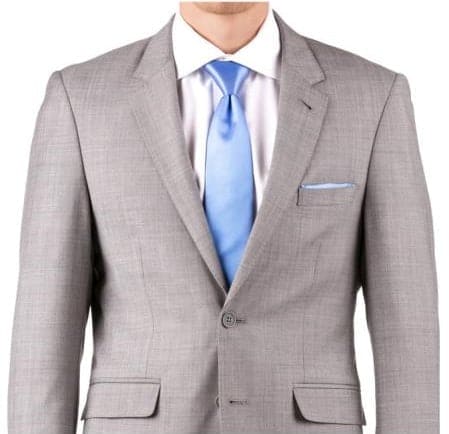 Suit And Shirt Combinations Slim Fit Groom & Groomsmen Suits Wedding Suits & Tuxedo Online + Gray Sharkskin + Free Shirt & Tie