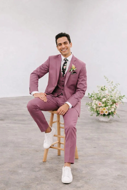 Mauve Groom Suit - Mauve Wedding Suit