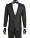 Men's Black One Button Slim Fit Velvet Paisley Suit