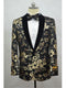 Men's Black-Gold Four Button Cuff Shawl Lapel Tuxedo