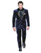 Men's One Button Navy Blue Velvet Tuxedo Suit