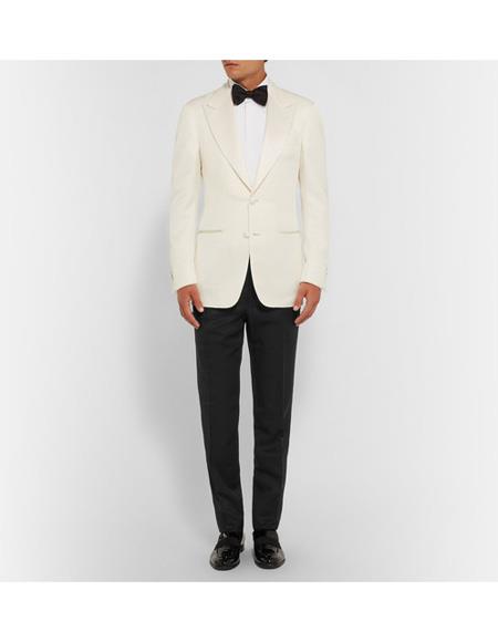 Men's James Bond Outfit Dinner Two Piece Ivory Tuxedo