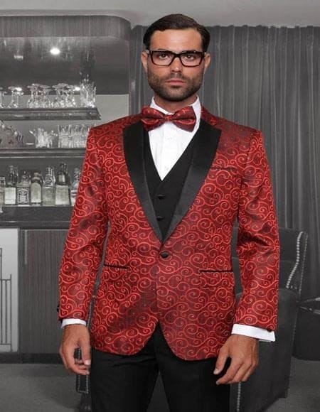 valentine blazer - valentines day Tuxedo - Red Tuxedo