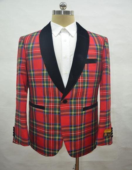 Mens Holiday Blazer Red Sport Coat