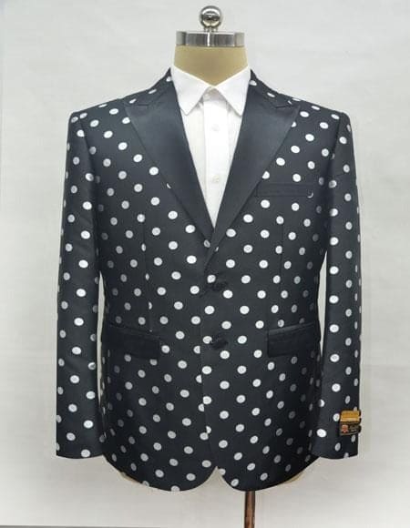 Mens Black and White Prom Suit - Black and White Wedding Groom Suit