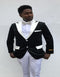 Mens Black and White Prom Suit - Black and White Wedding Groom Suit