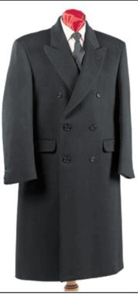 Mens Overcoat -Mens Long Wool Topcoats- Topcoat For Men-Mens Double breasted Overcoat - "Dark Gray" Double breasted Coat