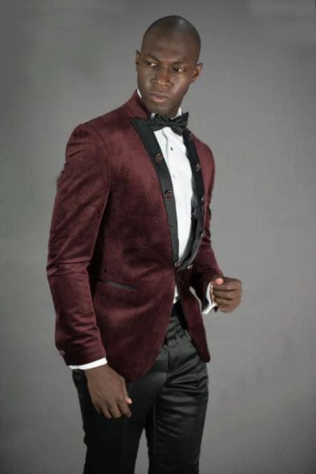 Slim Fit Burgundy Suit - AlbertoNardoniStore