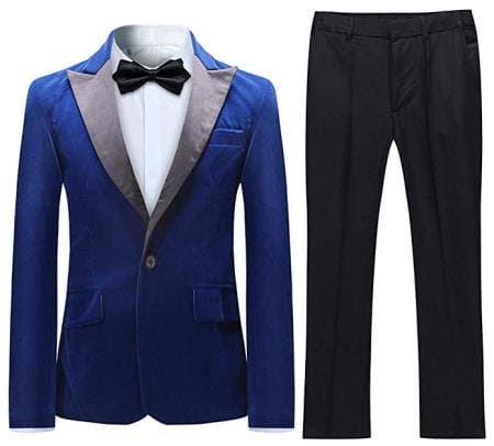 Velvet Suit Jacket and Pants in Blue (Including Black Pants)