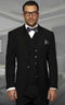 Statement 100% Wool Suit 1 Button Suits Peak Lapel Suits Vested Suits Double Breasted Suits Wide Leg Pants Black Color