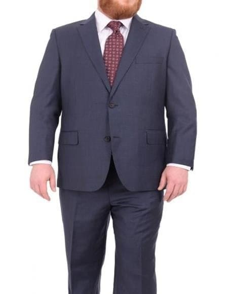 Men's Portly Fit Heather Blue Suit