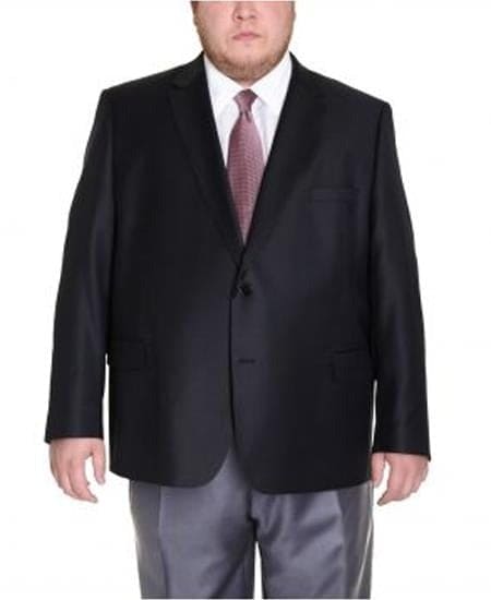 Men's Portly Fit Black Suit