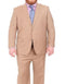 Men's Portly Executive Fit Solid Tan Light Brown Two Button 2 Piece Suit Executive Fit Suit - Mens Portly Suit