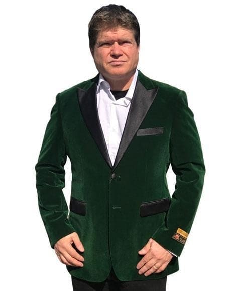 Mens Green Velvet Blazer