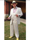 Mens White With Black Pinstripe Suit