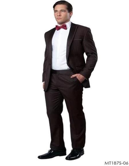 Dark Brown Tuxedo - Brown Wedding Suit - AlbertoNardoniStore