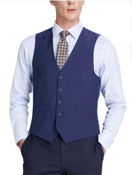 Blue Suits with Grey Vest Men's Blue Gray Suits  Alberto Nardoni