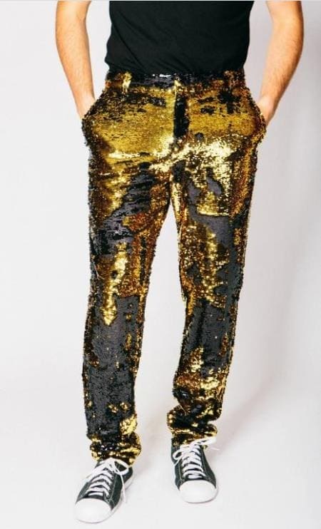 Rewrite Gold Mens Sequin Pants $140