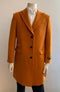 Men's Overcoat - Peak Lapel 1920s Style - Car Coat Three Quarter By Albereto Nardon + Orange - AlbertoNardoniStore