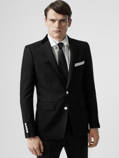 Wholesale Mens Jackets - Wholesale Blazer - Black Blazer With White Buttons