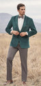 Mens Velvet Dinner Jacket - Mens Tuxedo Blazer With Trim Shawl Collar Green