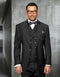 Mens One Button Notch Lapel Wide Leg Suit Charcoal