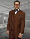 Mens One Button Notch Lapel Wide Leg Suit Tan
