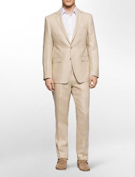 Mens Big and Tall linen Suit -Natural Suit