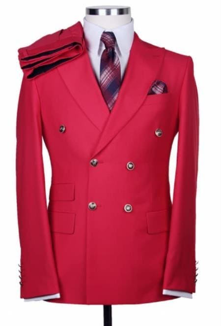 Red Slim Fit Suit - AlbertoNardoniStore