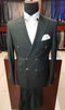 Slim Fitted Cut Mens Double Breasted Suit - Fabric - Flat Front Pants - 100% Wool Fabric