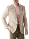 Mens Big and Tall Linen Blazer Sand mens linen Sportcoat - Linen Jacket - AlbertoNardoniStore