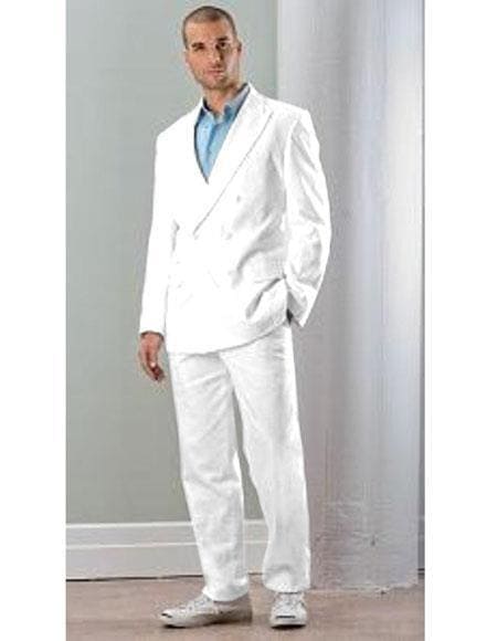 Mens Big and Tall Linen Blazer White mens linen Sportcoat - Linen Jacket - AlbertoNardoniStore