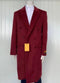 Mens Overcoat -Mens Long Wool Topcoats- Topcoat For Men-Mens Full Length And Cashmere Overcoat - Winter Topcoats - Burgundy Coat