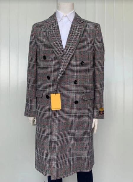 Mens Overcoat -Mens Long Wool Topcoats- Topcoat For Men-Mens Full Length And Cashmere Overcoat - Winter Topcoats - Multi Coat